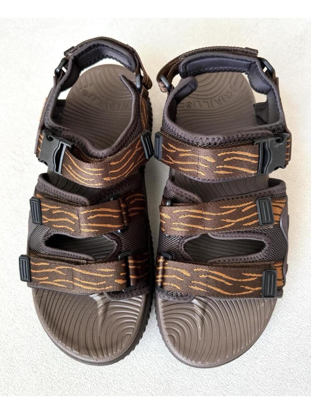 Kuailu Men’s Brown Sport Hiking Sandals Size 12 Comfort Outdoor